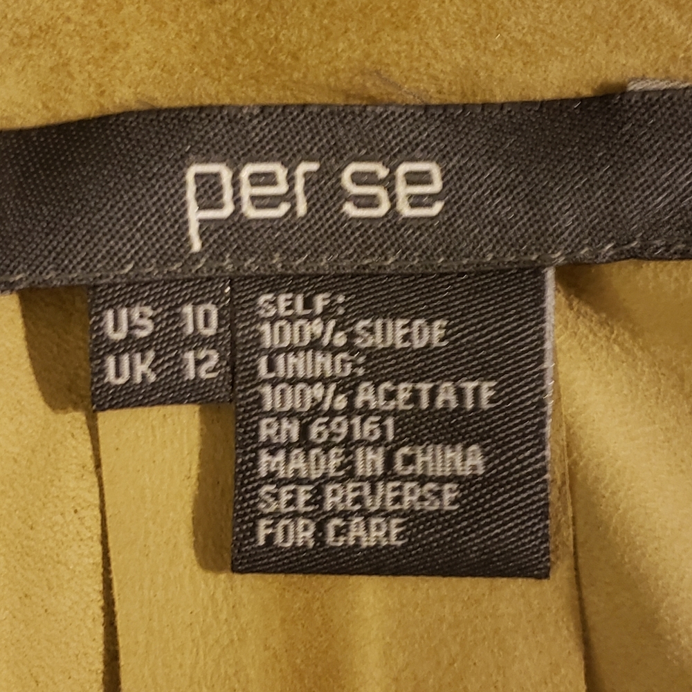 Per Se long suede jacket.